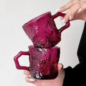 200ML Rose with Glacier Glass High Appearance Level Household Drink Water Cup Kitchen Coffee Cold Drink Cup Mugs Milk 1