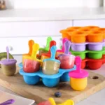 7-cavity colorful non stick mini garden fresh fruitsicle frozen pop tray silicone popsicle molds for kids Ice Pop Molds 1