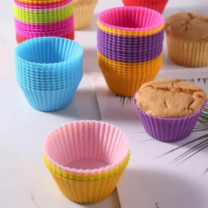 1/6/12/18/24pcs Silicone Cupcake Baking Cups Reusable Non-stickMuffin Cupcake Liners Holders Set For Party Halloween Christmas 1