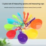 12-piece set of color plastic measuring spoon and measuring cup combination Measuring set 1