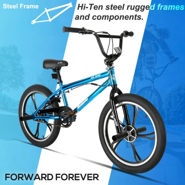 Hiland 20 Inch Kids BMX Bike for Boys Girls Ages 5-12, 360 Degree Rotor Freestyle, 4 Pegs Single Speed Kid’s BMX Bicycle 2