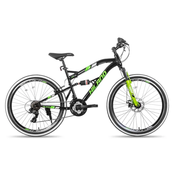 Hiland 26 Inch Mountain Bike,Full-Suspension 21 Speeds Drivetrain with Disc-Brake MTB Bicycle,for Men Mens Women Bike 1