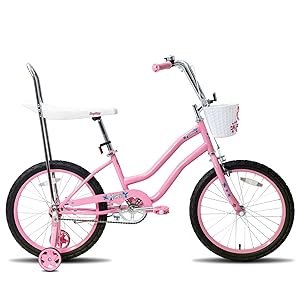 JOYSTAR 20 Inch Girls Bike with Training Wheels, Banana Seat Bike for Girls Ages 7-12 Years Old with Handbrake and Coaster Brake