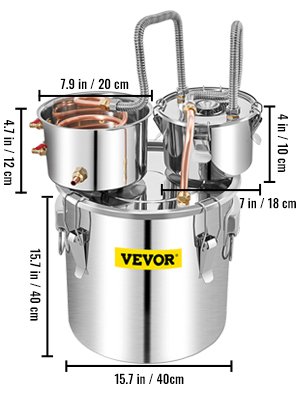 VEVOR 50L Alcohol Brewing Distiller DIY Moonshine Apparatu Stainless Steel Still Whisky Beer Brandy Copper Tube Home Brewing Kit