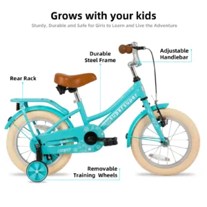 JOYSTAR Girls Bike for 2-12 Years Old Toddlers and Kids, 12" 14" 16" Kids Bike with Training Wheels, 20 Inch Kid's Bicycle with 2