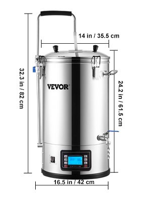 VEVOR 35L 110/220V 304 Stainless Steel All-in-One Home Beer Brewer Electric Brewing System with Pump Brewing Beer Equipment Kit