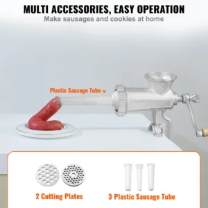 VEVOR Manual Mini Meat Mincer Food Processor Grinder Portable Chopper Blender Sausage Stuffer Stainless Steel for Beef Fish Home 5