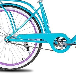 Hiland 26 Inch Beach Bike for Women, Single Speed Commuter Bicycle with Basket and Rear Cargo, Multiple Colors City Bike