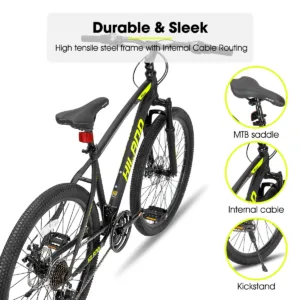 Hiland 26 Inch Mountain Bike Shimano 21 Speed MTB with Suspension Fork，Dual-Disc Brake,Fenders Urban Commuter City Bicycle 2