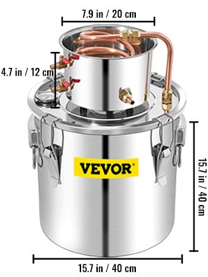 VEVOR 50L Alcohol Brewing Distiller DIY Moonshine Apparatu Stainless Steel Still Whisky Beer Brandy Copper Tube Home Brewing Kit