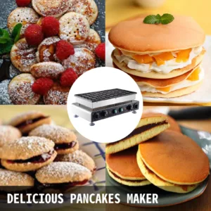 VEVOR Mini Dutch Pancake Baker 50PCS 1700W Commercial Electric Nonstick Waffle Maker Machine 1.8 Inches for Home and Restaurants 2