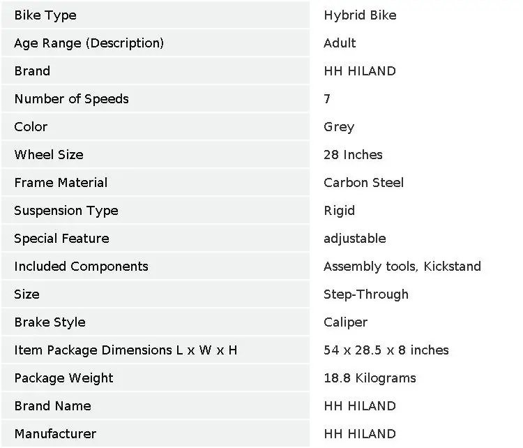 Hiland 700C Hybrid Bike, Step-Through or Step-Over Frame Commuter City Bike, Shimano 7speeds Cruiser Bicycle for Men Women