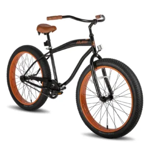 Hiland Adult Fat Tire Beach Cruiser Bike, Wide 26 x 3 Inch Wheels, Single Speed ​​Cruiser Bike with Coaster Brakes 1