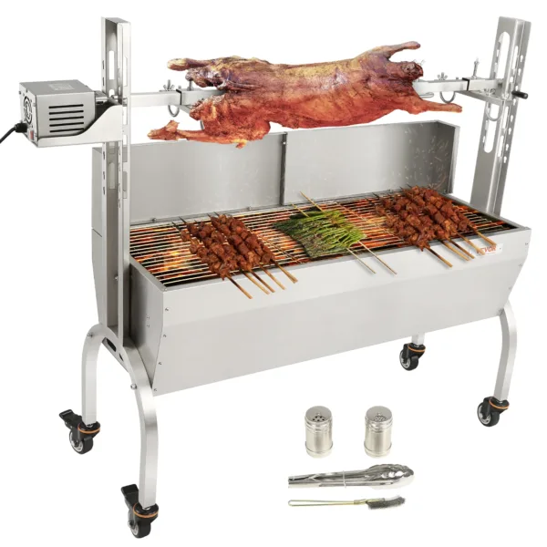 VEVOR Stainless Steel Rotisserie Grill BBQ Whole Pig Charcoal Spit Grill, Electric BBQ Hog Rotisserie, Lamb Rotisserie System 1