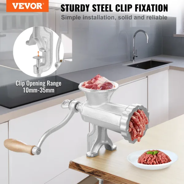 VEVOR Manual Mini Meat Mincer Food Processor Grinder Portable Chopper Blender Sausage Stuffer Stainless Steel for Beef Fish Home 2