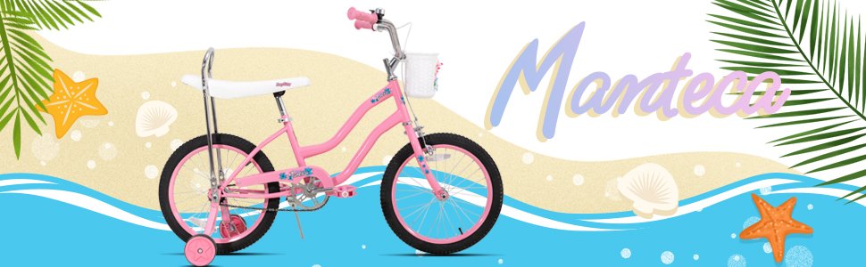 JOYSTAR 20 Inch Girls Bike with Training Wheels, Banana Seat Bike for Girls Ages 7-12 Years Old with Handbrake and Coaster Brake