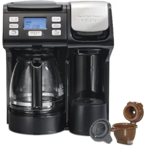 Single Serve & Full 12c Pot Coffee Machine Espresso Coffee Maker Compatible With K-Cup Pods or Grounds Black - Fast Brewing Home 1