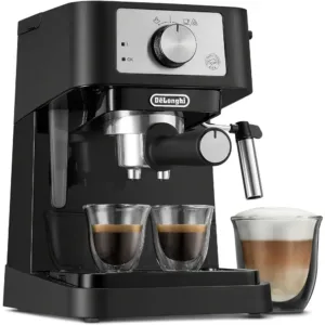 Manual Espresso Machine, Latte & Cappuccino Maker, 15 Bar Pump Pressure + Milk Frothier Steam Wand, Coffee Maker 1