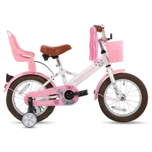 JOYSTAR Little Miss Kids Bike for 2-9 Years Girls Princess Girls Bike with Training Wheels Doll Seat Streamers Toddler Girl Bike 1