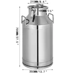 VEVOR 304 Stainless Steel Milk Can 20/50L Milk Bucket Wine Pail Bucket Tote Jug with Sealed Lid for Milk and Wine Liquid Storage 7