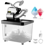 VEVOR Commercial Ice Crusher 300W Electric Snow Cone Machine with Dual Blades Stainless Steel Shaved Ice Machine for Family Bars 7