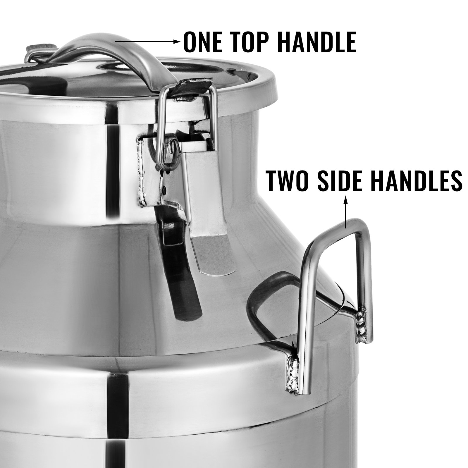 VEVOR 304 Stainless Steel Milk Can 20/50L Milk Bucket Wine Pail Bucket Tote Jug with Sealed Lid for Milk and Wine Liquid Storage