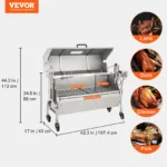 VEVOR Stainless Steel Rotisserie Grill BBQ Whole Pig Charcoal Spit Grill, Electric BBQ Hog Rotisserie, Lamb Rotisserie System 7