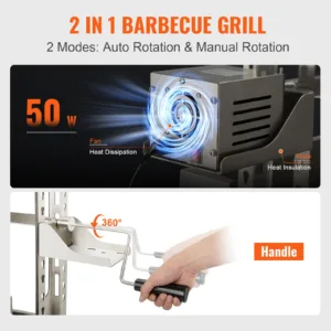 VEVOR Stainless Steel Rotisserie Grill BBQ Whole Pig Charcoal Spit Grill, Electric BBQ Hog Rotisserie, Lamb Rotisserie System 4