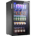 Beverage Refrigerator Cooler - 126 Can Mini Fridge with Glass Door for Soda Beer or Wine, with Adjustable Removable Shelves 7