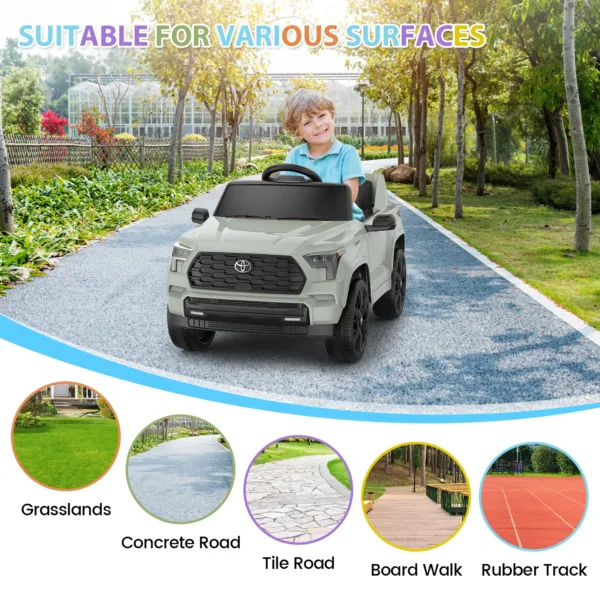 12V Battery Powered Kids Electric Vehicles, Licensed Toyota Kid Cars, Ride on Toys with Remote Control,LED Lights Music,3 Speeds 4