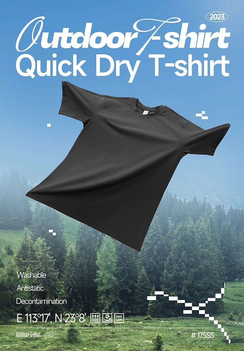 INFLATION Outdoor Quick Dry T-shirts Men Sportswear Breathable Tshirt Unisex White Soft Touch Tees