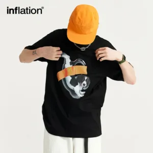 INFALTION Puppy Printed Cotton Tshirts Mens Summer Graphic Short Sleeve Tees 1