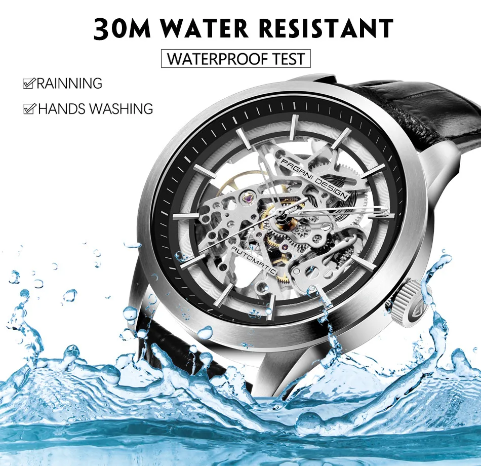 2023 PAGANI DESIGN New Men's Luxury Automatic Mechanical Watch Stainless Steel Waterproof Sports Leather Watch Relogio Masculino