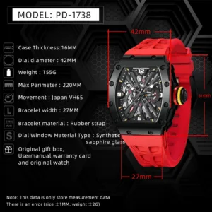 PAGANI DESIGN Top brand 2023 New Fashion Man VH65 Quartz Wristwatch Sapphire Stainless Steel 10MM Waterproof Watch For Men Clock 6