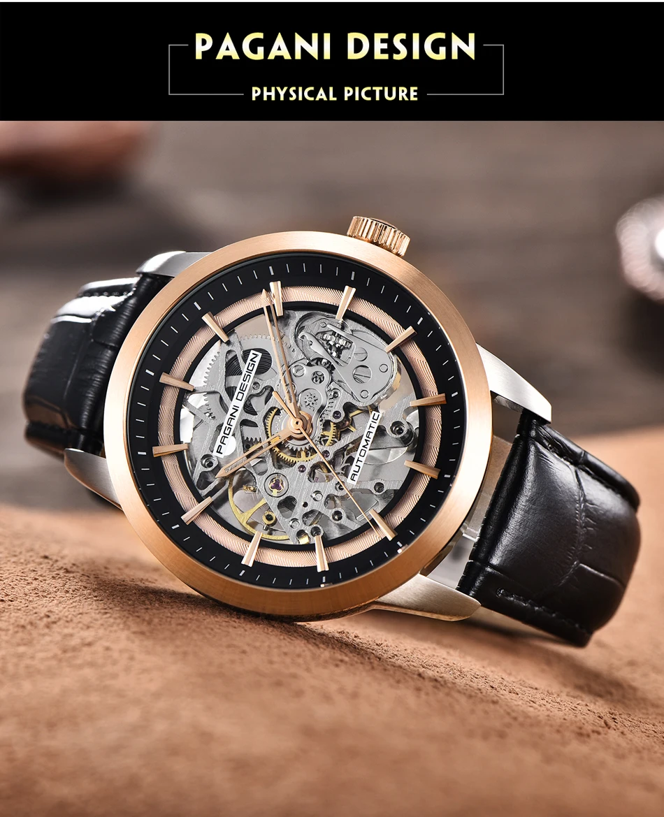 2023 PAGANI DESIGN New Men's Luxury Automatic Mechanical Watch Stainless Steel Waterproof Sports Leather Watch Relogio Masculino