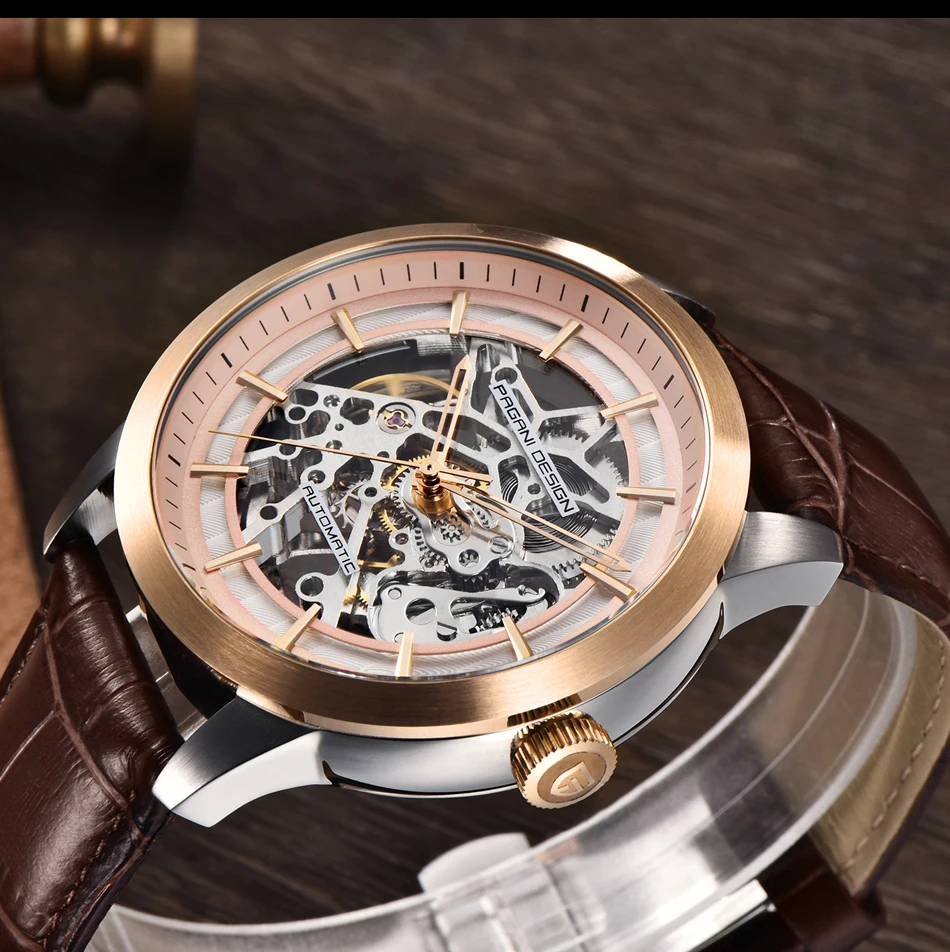 2023 PAGANI DESIGN New Men's Luxury Automatic Mechanical Watch Stainless Steel Waterproof Sports Leather Watch Relogio Masculino