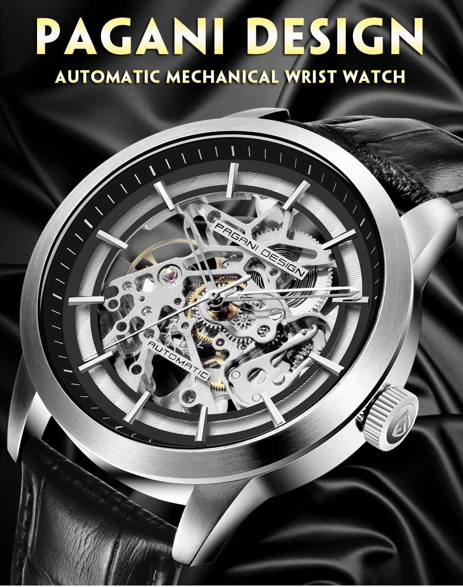 2023 PAGANI DESIGN New Men's Luxury Automatic Mechanical Watch Stainless Steel Waterproof Sports Leather Watch Relogio Masculino