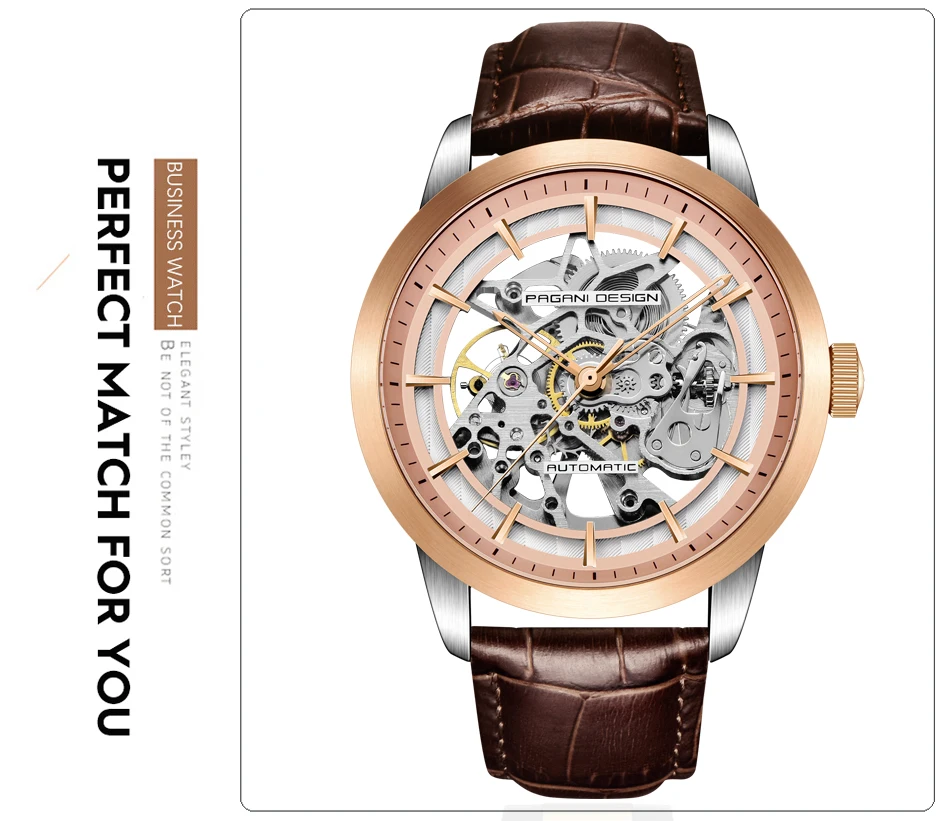 2023 PAGANI DESIGN New Men's Luxury Automatic Mechanical Watch Stainless Steel Waterproof Sports Leather Watch Relogio Masculino