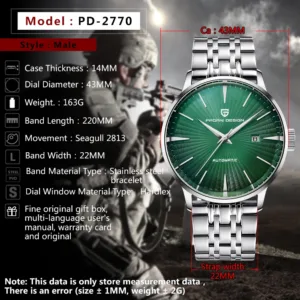 PAGANI Design 2022 Men Automatic Mechanical Watches  Sapphire Stainless Steel Waterproof Seagull 2813 Watch Clock Montre Homme 5