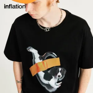 INFALTION Puppy Printed Cotton Tshirts Mens Summer Graphic Short Sleeve Tees 2