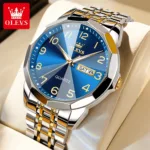 OLEVS Original Waterproof Men's Watches Digital Mirror Quartz Watch for Man Luminous Stainless Steel Wristwatch Male Date Week 7