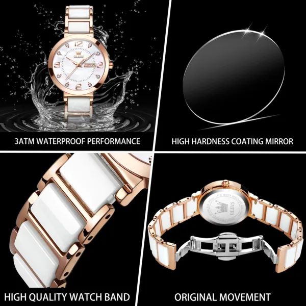 OLEVS Women's Wristwatch Luxury Brand Watch for Women Elegant Bracelet Waterproof Fashion Quartz Ladies Watches Reloj Para Mujer 5