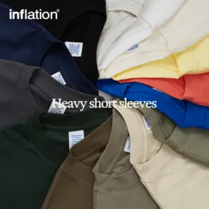 INFLATION Classic Blank Tshirts in Bulk Unisex Heavyweight 305G Candy Color Short Sleeve Tees 1