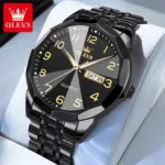 OLEVS Original Waterproof Men's Watches Digital Mirror Quartz Watch for Man Luminous Stainless Steel Wristwatch Male Date Week 9