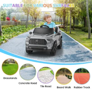 12V Battery Powered Kids Electric Vehicles, Licensed Toyota Kid Cars, Ride on Toys with Remote Control,LED Lights Music,3 Speeds 4