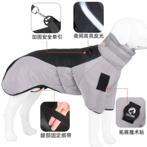 New XL-6XL Winter Warm Dog Clothes for Lagre Dogs Reflective Windproof Waterproof Big Dog Jacket Coat 2