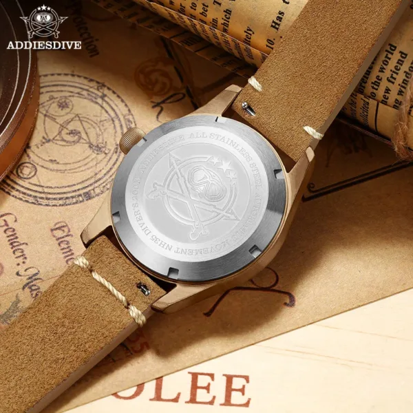ADDIESDIVE 39mm Vintage Bronze Diver Watch – Automatic, 200 m Waterproof 4