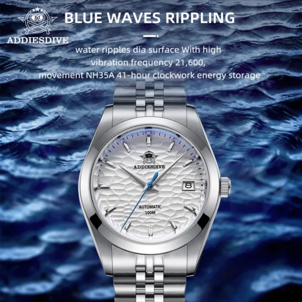 ADDIESDIVE 2024 luxury Couple Watches Sapphire crystal NH35A Movement steel Automatic Mechanical Wrist Watch for Men Women Gift 6