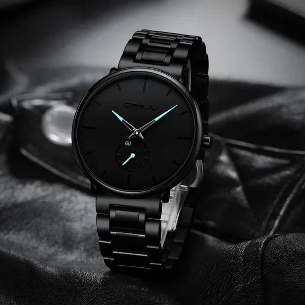 CRRJU Wristwatch For Men Military Sport Wrist Watch Gold Quartz Steel Waterproof Male Clock Watches Relogio Masculino 4