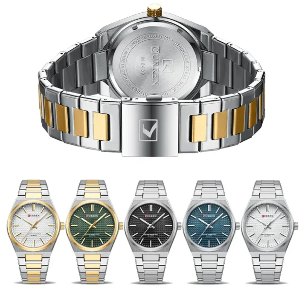 CURREN Luxury Mens Watch 30M Waterproof Stainless Steel Quartz Date Clock Casual Business Wristwatch Style Watch for Men 5